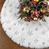 Wenosda Gonne Albero di Natale 35 pollici / 90 cm, coperta rotonda per albero di Natale, gonne, decorazione per Natale,Tappeto Albero di Natale Bianco Peluche Base Tappetino Copertura per Albero di Natale