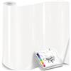 GIMOO Vinile Termoadesivo Pellicola Bianco, Termovinile Termoadesiva | 30.5×214cm Vinile Termoadesivo Termotrasferibile, Trasferimento Termico per Tessuti Abbigliamento e Fai Da Te T-Shirt