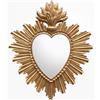 chehoma Ex-voto - Specchio a forma di cuore, in resina dorata, patina anticata, 30,5 x 26 cm