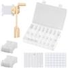FrostyFlair Organizer per Ricamo, Scatola di Immagazzinaggio per Fili da Ricamo e Punti Croce, 24 Scomparti con 100 Bobine di Plastica e Avvolgitore per Progetti di Cucito Fai Da Te