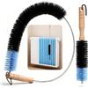 MOPUBZO Set di 2 Pulisci Termosifoni 100 cm e 26 cm, Pulisci Termosifoni Flessibile Lungo, Spazzola Pulizia Caloriferi con Setole di Nylon Flessibili, per Radiatori per Tutti i Radiatori