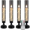 CNAFGBGG Candele coniche senza fiamma da 4 pezzi con candele coniche a batteria LED remote