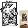 maljixm Decorazione da Parete in Metallo, Fiori e Farfalle, Nero, 1 Pezzi | Quadri in Metallo da Parete, Atrecciato Tridimensionale, Adatta per Pareti di Casa, Sfondo del Divano