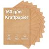 Kievano 100x Fogli Carta Kraft A4 160 g/m² - Cartoncino Naturale Marrone - Carta Ecologica per Stampa, Lavoretti Creativi, Biglietti e Progetti Fai da Te