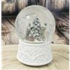 Minium Collection Palla di neve natalizia, carillon per decorare l'albero di Natale | larghezza 10 cm, altezza 14 cm, base ornamentale bianca, decorazione natalizia con musica