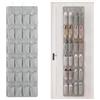 mongtsamz Portascarpe da Appendere, Porta Scarpe da Appendere 24 Tasche con 3 Gancio Scarpiera Sospesa Senza Forature Scarpiera da Porta per Camera da Letto Soggiorno Bagno, 1 Pezzi, Grigio