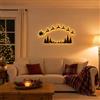 Generic Decorazione Murale Natalizia 2 Pezzi in Metallo con Luce LED, Parete Camino | Metallo tagliato al laser, vernice opaca nera. Luce calda posteriore, comando a filo, batteria. Per ingresso, camino e regalo