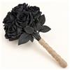 GA COMMUNICATIONS Bouquet di rose nere per Halloween, fiori artificiali, stelo realistico, bouquet di rose per travestimenti gotici cadaveri da sposa, feste di nozze, ufficio, decorazione per la casa