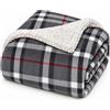 Corredocasa Coperta Plaid in Pile e Sherpa Morbidissima - Calda Coperta Invernale Letto Singolo Piazza e Mezza - Idea Regalo Natale Soffice Avvolgente - Plaid Copriletto (160x210 cm, Tartan Grigio Chiaro)