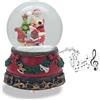 Minium Collection Palla di neve natalizia carillon | Babbo Natale | Larghezza: 10 cm | 20278 | larghezza 10 cm, altezza 14 cm, decorazione natalizia, ghirlanda rossa, sfera di vibrazione, decorazione natalizia