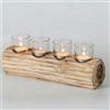 Romadedi Corona dell'Avvento in legno allungato: con 4 candelabri in vetro, numeri dell'Avvento, per 4 candele, moderni, per composizione dell'Avvento, Natale, soggiorno, decorazione dell'Avvento