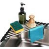 Cryptadg Scolapiatti da Appoggio in Acciaio Inox, Scolapiatti da Lavello | 41,5 × 23 × 8cm Scolapiatti con Rivestimento Silicone, Organizer Tappetino da Cucina Arrotolabile, per Tazze, Frutta, Verdura