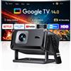 TOPTRO Proiettore 4K【Google TV 14】Proiettores Auto Focus e 6D Keystone Projector a