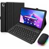HLTOOP Custodia con Tastiera Francese per Lenovo Tab M10 Plus 3Rd 10,6 (2022) | Tastiera Bluetooth Magnetica Rimovibile, Layout Francese AZERTY, Mouse A Doppia Modalità,Nero