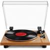 Fizicoo Giradischi Vinili Bluetooth, Lettore Vinili 33/45 RPM -Colore Legno | Hi-Fi, Bluetooth 5.3, Contrappeso Regolabile, Testina Magnetica AT-3600L, Controllo Anti-Skating, Trasmissione a Cinghia