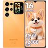 OUKITEL C62 Android 16 Smartphone Offerta - 6,88 Pollici 5150mAh,Arancione | Android 16,Doppio Display 6,88 Pollici 90Hz+1,81 pollici,Batteria 5150 mAh,fotocamera 13MP+5MP,4GB+128GB/1TB, 2 Anni Garanzia