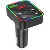CAXUSD Adattatore Wireless per Auto Mp3 Doppia USB e Connessione Automatica | Auto e Chiavetta Usb, ABS Nero, 64g, Banda 87, 5-108 Mhz, Ricarica Simultanea