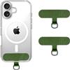 Anfire Supporto per cinturino per cellulare, 2 pezzi, ultra sottile, resistente, universale, senza colla, multifunzionale, per cellulare, universale, per tutte le custodie standard, verde scuro