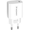 Wozinsky Caricatore WGWCCW, USB-C, Power Delivery 3.0, Quick Charge 3.0, 20 W, compatto, ignifugo, bianco, 100-240 V