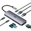 Selore&S-Global Docking Station 2 Monitor, 8 in 1 Laptop DockingStation con 4K HDMI, 100W PD Charging, USB-C Video, 3 USBC/A 3.0, lettore di schede, USB C Hub Multiport Adattatore per HP/Dell/ASUS