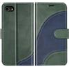 BoxTii Cover per iPhone SE 2020 / iPhone 8 / iPhone 7, Custodia in PU Pelle Portafoglio per iPhone SE 2020 / iPhone 8 / iPhone 7, Magnetica Cover a Libro con Slot per Schede, Verde