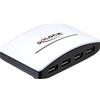 DeLOCK USB 3.0 External HUB 4 Port 5000 Mbit/s Nero, Bianco