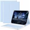 PDJPESH Custodia per tablet fezawio F12, con tastiera magnetica staccabile, supporto regolabile, visione multi-angolo, protezione completa, custodia antiurto in pelle PU (celeste)