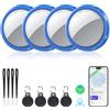 QCOQ Air Tracker Tag 4 pezzi Blu Compatibile con Apple Dov'è (solo iOS) | Bluetooth Trova Oggetti, Smart Tracker Localizzatore e Bagagli/Valigie/Portafogli, Chiavi Tag Tracking, Batteria Sostituibile