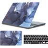 HLAAJJX Custodia Compatibile con MacBook Pro 13 2008-2012 (A1278) | Protezione Copertina Case in Plastic & Copritastiera per MacBook Pro 13,3 Pollici Cover con CD-ROM, Marmo Blu