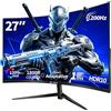 CRUA Monitor Gaming Curvo 27 Pollici 180 Hz/200 Hz, FHD 1080P 1800R Monitor PC, 1 ms GTG con FreeSync, Bassa Sfocatura di Movimento, Protezione degli Occhi, VESA, DisplayPort, HDMI,, FRCR270D200HZ