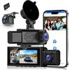 Hodozzy GPS WiFi Dash Cam 3 Canali Anteriore e Posteriore Interna, 2.5K Dashcam Auto Schermo 3,16 Pollici Telecamera da Cruscotto Visione Notturna, Registrazione Loop, G-Sensor Videocamera Scheda SD