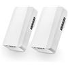 Binardat Ponte wireless per esterni, ponte WiFi punto a punto con porta Ethernet, distanza 2,4 GHz, 500 M-1 KM, 100 Mbps, adattatore PoE 24 V, confezione da 2