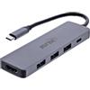 Inline Hub multifunzione 3X USB-A 5Gb/s, HDMI 4K 60Hz, USB-C Power Delivery 100W, compatibile con Windows macOS Linux, 33271A