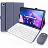 HLTOOP Custodia con Tastiera Francese per Lenovo Tab M10 Plus 3Rd 10,6 (2022) | Tastiera Bluetooth Magnetica Rimovibile, Layout Francese AZERTY, Mouse A Doppia Modalità,Viola