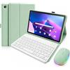 HLTOOP Custodia con Tastiera Francese per Lenovo Tab M10 Plus 3Rd 10,6 (2022) | Tastiera Bluetooth Magnetica Rimovibile, Layout Francese AZERTY, Mouse A Doppia Modalità,Light green
