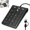 Mestive USB-C & USB-A Numpad Wired con 3 USB 2.0 Hub: 18 tasti USB C/USB A Numeric Keypad Wired, Numeric Keypad Wireds Numpad per Mac OSX 10.4 e versioni successive, Windows XP, Vista, 7, 8, 10