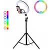 Generico Lampada ad Anulare Luce Circolare LED Ring Light RGB MULTICOLORE Luce ad Anello Luminoso per Selfie, Fotografia, Tiktok, Live Stream