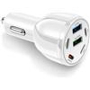 FUANA Caricabatteria da auto a 6 porte in metallo doppio per USB C per pd 30W | 2 porte USB-A e 4 per porte USB-C, per ricarica rapida qc3.0, alimentazione simultanea multi-dispositivo