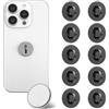 Xinjoduz 10 ganci adesivi rotondi in metallo per cellulare, anelli per cellulare, supporto universale per telefoni cellulari, custodie e tablet, accessori da appendere fai da te (nero)