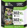 Prodoki 302 XL 302XL Sostituzione per HP 302 XL Nero e Colore Cartuccia Inchiostro per HP DeskJet 3639 3630 3632 3636 Envy 4520 4527 4525 4524 OfficeJet 3831 3833 3830 (1 Nero 1 Tri-Colore)