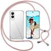 ISOI Cover con Cordino per Samsung Galaxy S25 Edge, Custodia Trasparente con Collana Tracolla Laccio Collo Ultra Sottile Morbido TPU Silicone Antiurto AntiGraffio Case, Rosa