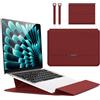 Hinnwer 13 14 Pollici Custodie per PC Portatile Borsa con Funzione Stand per MacBook Air 13 M5/M4/M3/M2/M1 A3113 A2681 A2337, MacBook Pro 14 M5/M4/M3/M2 A3112 A3401 A3185 A2992 A2918 A2779 - Rosso