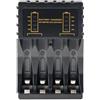 FounAwesome Batteria intelligente a 4 slot per caricabatterie per batterie ricaricabili AA AAA NiMH NiCd, ingresso DC 5 V 2 A, uscita 1,2 V 800 MA, materiale ABS, nero, indicatore di carica LED, protezione da
