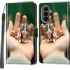 PHINIENLAND Cover per Samsung Galaxy S26 FE custodia portafoglio Gatto | 3 scomparti carte, 1 tasca banconote, Chiusura magnetica, Supporto, Pelle PU flip cover per Samsung S26 FE