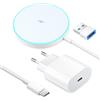 LEVMEK Caricatore Wireless Magnetico 15W per iPhone con Base di Ricarica Portatile | Alimentatore USB-C 20W Incluso,Compatibile con MSafe i Phone 17/16/15/14/13/12 e APods, Ricarica Rapida Sicura