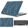 HLAAJJX Custodia Compatibile con MacBook Air 13 Pollici 2022-2026 M2/M3/M4/M5 | Copertina Case Protettiva Sottile y Protector De Teclado para MacBook Air 13,6 (A2681/A3113/A3240/A3449), Foglia Felce