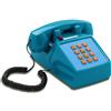 Opis Technology PushMeFon Cable Telefono Vintage a Tasti, Blu Chiaro | Design classico anni 70 vecchio stile, campana in metallo e spia di chiamata. Da tavolo casa, compatibile router.