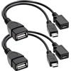 SEASJHBAY Set di 2 cavi adattatore Micro USB OTG con alimentazione, USB OTG per Fire TV Stick, Raspberry Pi Zero, Sega Genesis Mini, connettore per tastiera, mouse, unità flash, colore nero