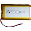 RmtcBal Batteria ai polimeri di litio 3,7 V, 3000 mAh, 103665, ricaricabile, con connettore JST 1,25 mm, 2 pin, per fai da te, dispositivi elettronici e Bluetooth, confezione da 1