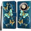 PHINIENLAND Cover per Honor Magic8 Lite / X70 / X9d custodia portafoglio Turquoise | 3 scomparti carte, 1 tasca banconote, Chiusura magnetica, Supporto, Pelle PU flip cover per Honor X70 / X9d